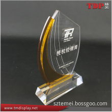 factory wholesale Customized Acrylic Clear Award for Souvenir PMMA Transparent Trophy